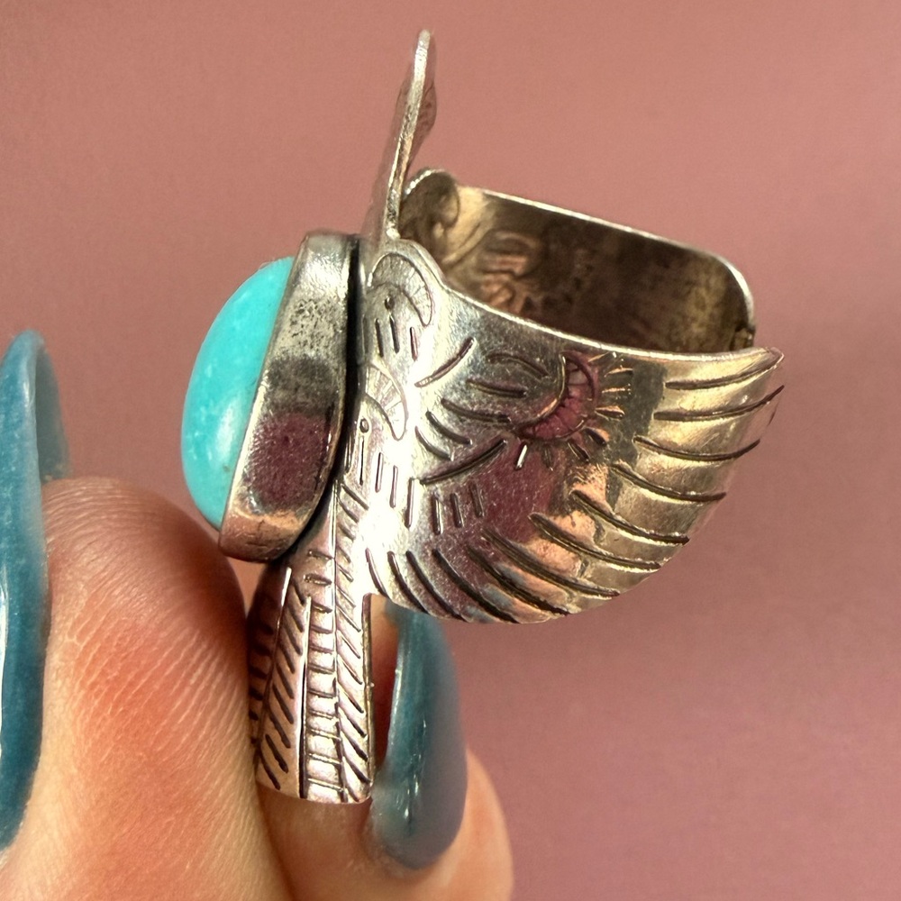Turquoise Silver Ring - Picture 2 of 2